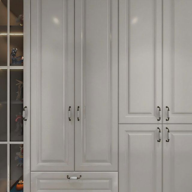 Guarda -roupa clássico de esquema branco