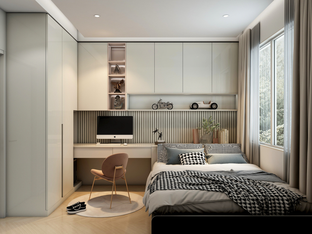 Moderno White Bright Bright Style Bedroom