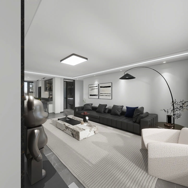 Armário de sala de estar de estilo moderno preto e branco