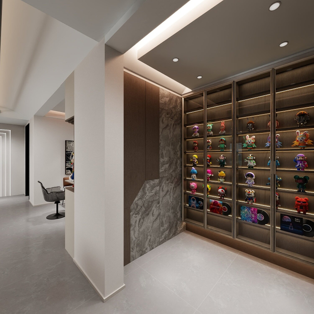 Dark Scheme Wood Grain Modern TV Gabinete