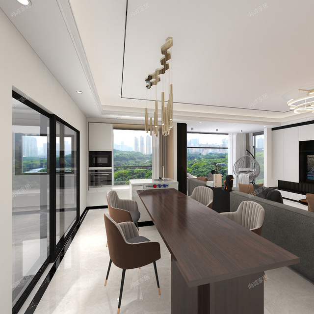 Sala de estar clássica grande plana de estar personalizável