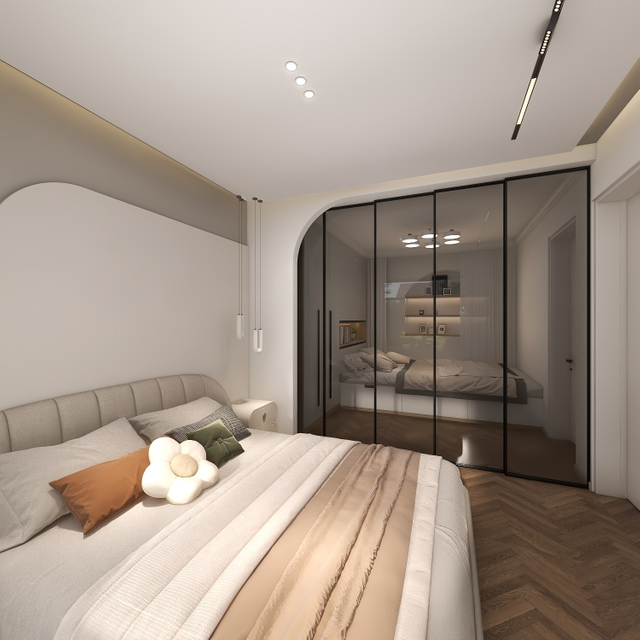 Quarto de design em forma de arco de arco branco