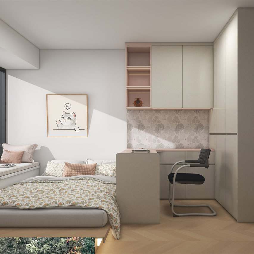 Quarto de estilo de madeira simples